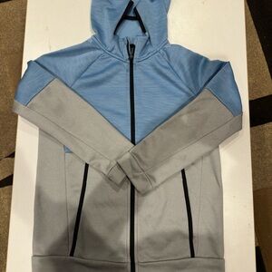 Boys Blue and Gray Hooded Jacket-Fleece